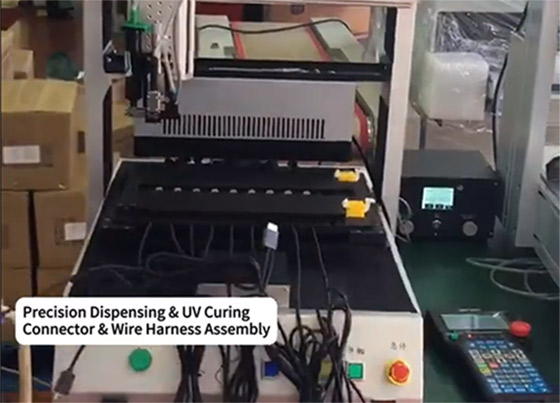 High-Precision Connector & Wire Harness Dispensing with UV LED Curing System